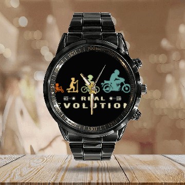 Discover Motorcycle Evolution Moped Accessories DDR Vehicles Zip Calendar Steel Band Watch