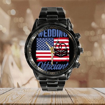 Discover Wedding Officiant Internet Ordained Minister 2267 Baseball Tees Calendar Steel Band Watch