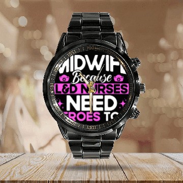 Discover nurses Midwife Birth Worker LD Nurses Need Heroes Calendar Steel Band Watch