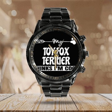Discover Toy Fox Terrier Owners Calendar Steel Band Watch