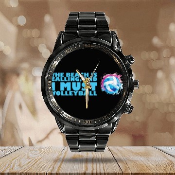 Discover Volleyball Player Coachs Training Game Beach Volleyball 18 Calendar Steel Band Watch