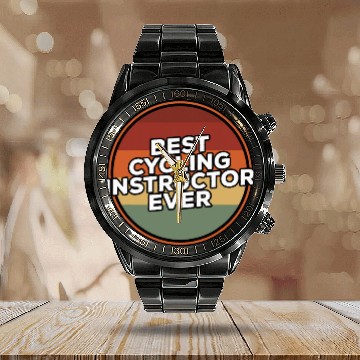 Discover vintages bests Cycling Instructor Ever Calendar Steel Band Watch