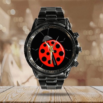 Discover Ladybug Whisperer Flying Insect Flies Future Entomologist Baseball Tees Calendar Steel Band Watch
