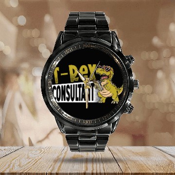 Discover TRexs Consultant Dino T Rexs Dinosaur Baseball Tees Calendar Steel Band Watch