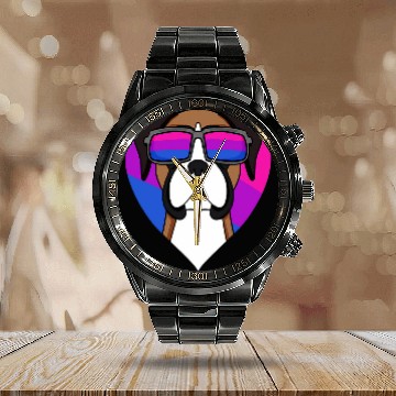Discover LGBT Bisexual Pride dog Breed Boxer dog Calendar Steel Band Watch