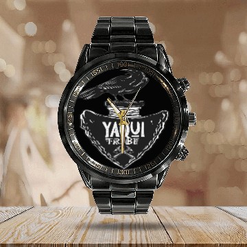 Discover Native Mexican Indian Yaqui Tribe Baseball Tees Calendar Steel Band Watch