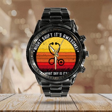 Discover Night Shift Its Awesome vintages nurses Life Nursing Womens Calendar Steel Band Watch