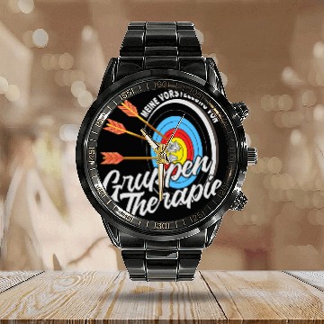 Discover My Introduction of Group Therapy Archery Zip Calendar Steel Band Watch