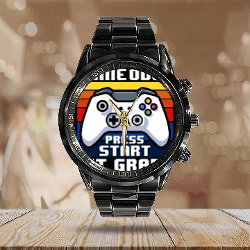 Discover Back to School Funny Game Over Teacher Student Controller 10 Calendar Steel Band Watch