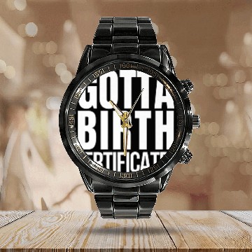 Discover Travel Baseball Gotta Birth Certificate Zip Calendar Steel Band Watch