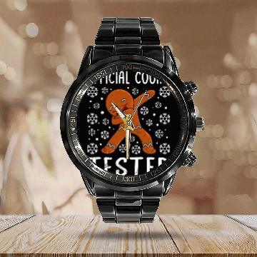 Discover Official Cookie Tester Christmas Cookies Christmas Baseball Tees Calendar Steel Band Watch