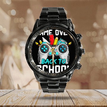 Discover Back To School Funny Game Over Teacher Student Controller 12 Calendar Steel Band Watch