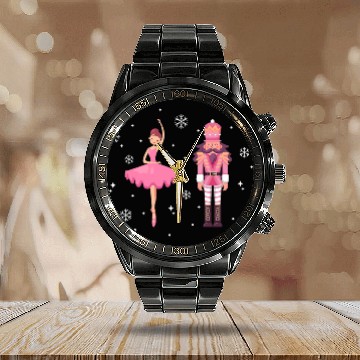 Discover Pink Christmas Nutcracker Squad Ballet Dance Matching Family 2 Calendar Steel Band Watch