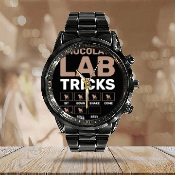 Discover Labrador Lab Dog Chocolate Lab Tricks Black Labrador Calendar Steel Band Watch