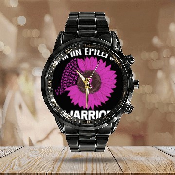 Discover Purple Day 26 March Im an Epilepsy Warrior Fighter Calendar Steel Band Watch