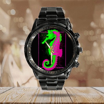 Discover Seahorse Beach Aquarium 21 Baseball Tees Calendar Steel Band Watch