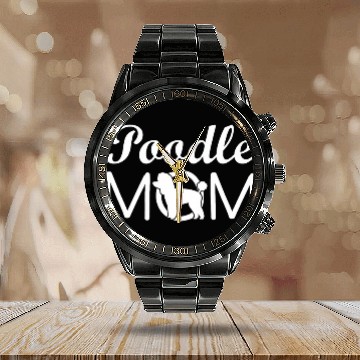Discover Womens Poodle Mom Poodle Dog Mama Calendar Steel Band Watch
