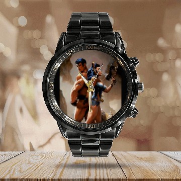 Discover We have each others back by Don Castillo Artist Calendar Steel Band Watch