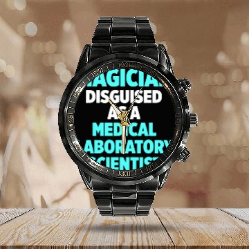 Discover medicals Laboratory Scientist Magician Technician Calendar Steel Band Watch