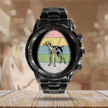 Discover Happy Easter Egg German Shorthaired Pointer Dog Easter Day Calendar Steel Band Watch