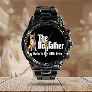 Discover The Basenji Dogfather Calendar Steel Band Watch