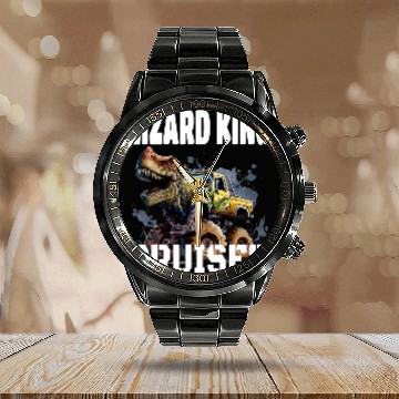 Discover TRexs And Motorcycle Lizard King Cruiser 26 Calendar Steel Band Watch