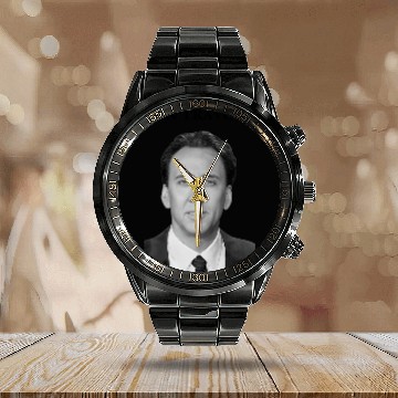 Discover Nicolas Cage is John Travolta Face Off Calendar Steel Band Watch