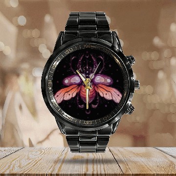 Discover kawaii Atlas Beetle insect Calendar Steel Band Watch