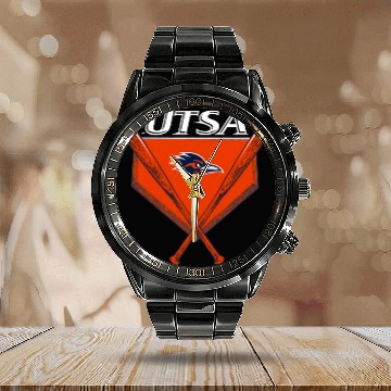 Discover UT San Antonio UTSA Roadrunners Baseball Diamond Calendar Steel Band Watch