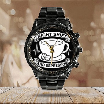 Discover Nursing Night Shift Hospital 2Caretaker nurses 21 Calendar Steel Band Watch