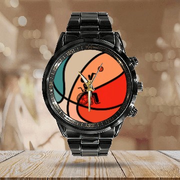 Discover Wheelchair Basketball Calendar Steel Band Watch