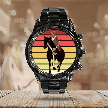 Discover Retro Indigenous Horse Riding Native Pride Native American Baseball Tees Calendar Steel Band Watch