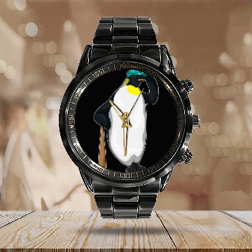 Discover Penguin Baseball Baseball bat Sports Calendar Steel Band Watch