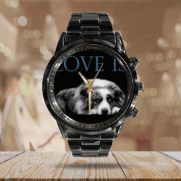 Discover Love Is Aussi Australian Shepherd Calendar Steel Band Watch
