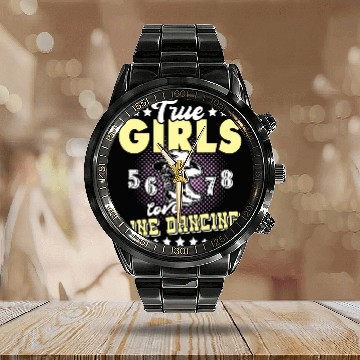 Discover Line dancing Line Dancer Line Dance 21 Calendar Steel Band Watch