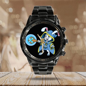 Discover Wizard rabbit Calendar Steel Band Watch