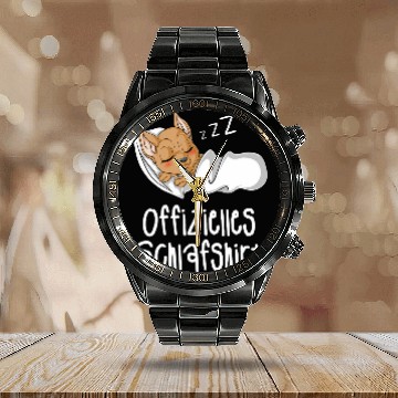 Discover Official Sleeping Cute Chihuahua Nigh Baseball Tees Calendar Steel Band Watch