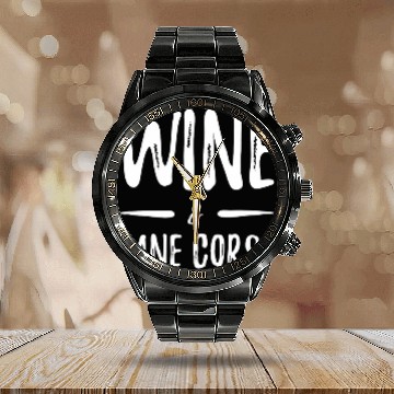 Discover Wines Cane Corso Dog Mom Funny Gift Idea Calendar Steel Band Watch