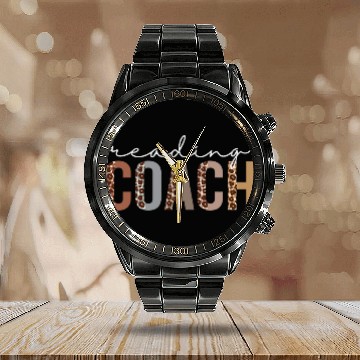 Discover Reading Coachs Leopard Appreciation Funny For Women For Work Calendar Steel Band Watch