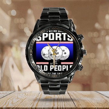Discover Retired bowler old man bowling Coachs bowling retirement Baseball Tees Calendar Steel Band Watch