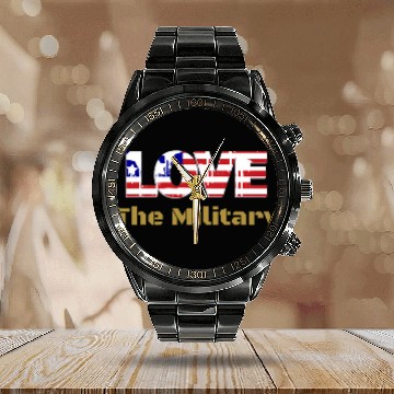 Discover Love The Military 1 Calendar Steel Band Watch