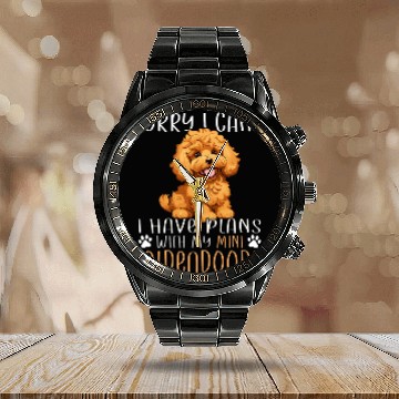 Discover Mini Golden Doodle Sorry I Cant Plan With Mini Goldendoodle Baseball Tees Calendar Steel Band Watch