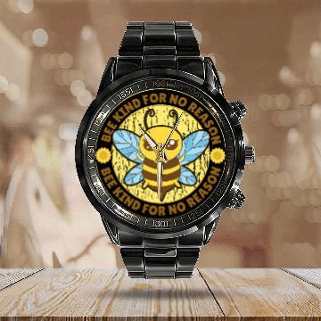 Discover VXLS Bee Bees Beekeeping Beehives Be Kind For No Reason Zip Calendar Steel Band Watch