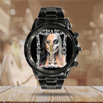 Discover Morbid Horrid Gothic Horror Art by Jamielynn Calendar Steel Band Watch