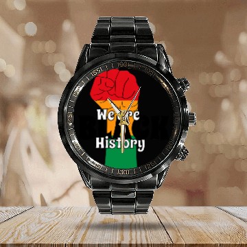 Discover We are Black History Juneteenth African American Calendar Steel Band Watch