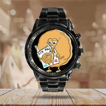Discover Six Pack Abs Pancake Waffle Calendar Steel Band Watch