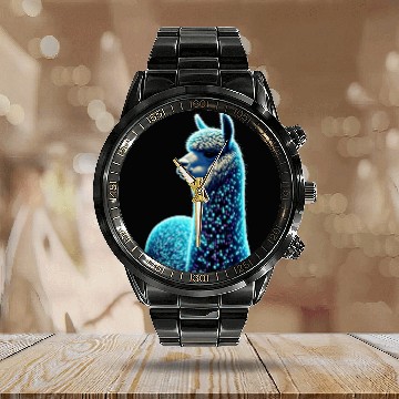 Discover Alpaca Funny Computer Binary Code Programmer Developer Geek Calendar Steel Band Watch