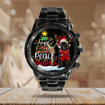 Discover Portuguese Water Dog Santa Hat Christmas Light Baseball Tees Calendar Steel Band Watch