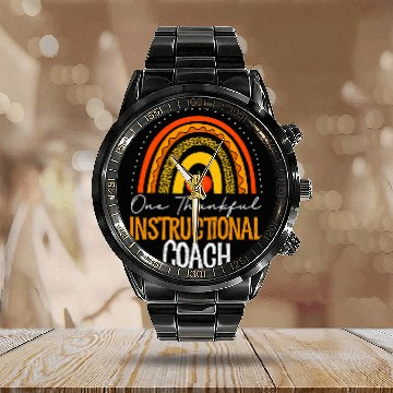 Discover Thanksgiving Leopard One thankful Instructional Coachs Funny Baseball Tees Calendar Steel Band Watch