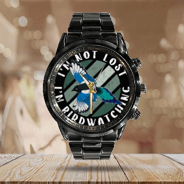 Discover Wing birdwatching birder outdoor birdwatcher birding 10 Calendar Steel Band Watch